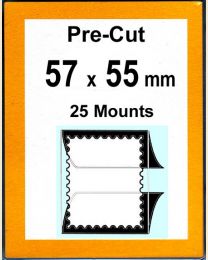 Pre-cut Mounts  57 x 55 mm  (stamp w x h)