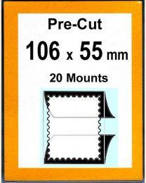 Pre-cut Mounts 106 x 55 mm  (stamp w x h)