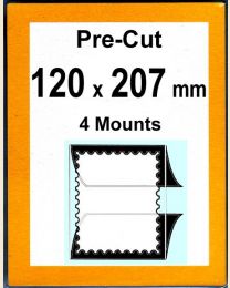 Pre-cut Mounts 120 x 207 mm  (stamp w x h)
