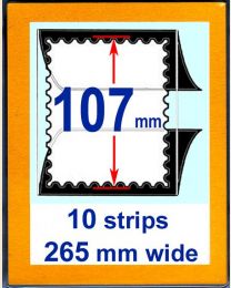 107 mm high,   265 mm mount strip