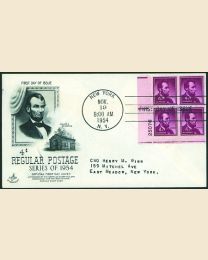 #1036 - 4¢ A. Lincoln: FDC