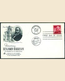 #1045 - 12¢ B. Harrison: FDC