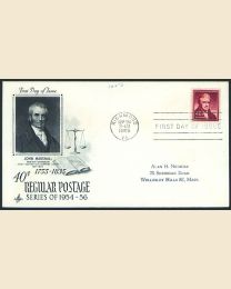 #1050 - 40¢ J. Marshall: FDC
