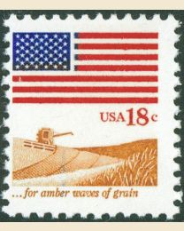#1890 - 18¢ Flag & Waves of Grain