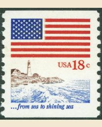 #1891 - 18¢ Flag & Sea