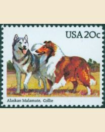 #2100 - 20¢ Malamute & Collie