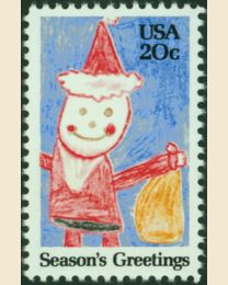#2108 - 20¢ Santa Claus - child's drawing