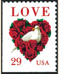 #2814 - 29¢ Love: Dove and Roses