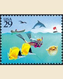#2863 - 29¢ Diver & Motorboat