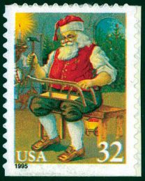 #3008 - 32¢ Santa Working on Sled
