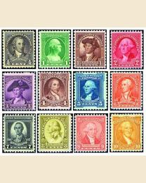  U.S. Postage Stamps Scott# 704-715 Washington Bicentennial  Issue 1932 Complete Set of 12 : Toys & Games