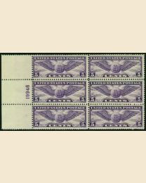 #C12 - 5¢ Winged Globe: Plate Block