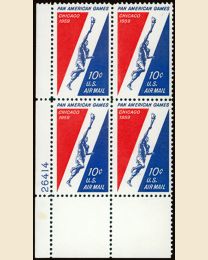 #C56 - 10¢ Pan Am. Games: Plate Block