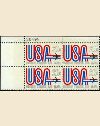 #C75 - 20¢ USA: Plate Block