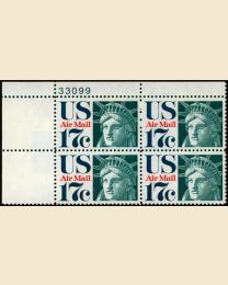 #C80 - 17¢ Liberty Head: Plate Block