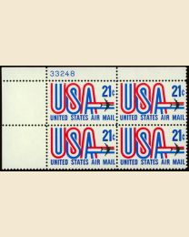 #C81 - 21¢ USA: Plate Block