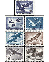 Austria #C54-60 Birds