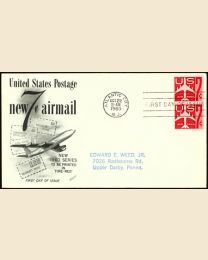 #C61 - 7¢ Jet Liner coil FDC