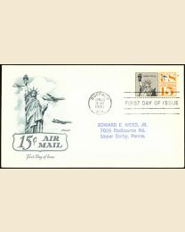 #C63 - 15¢ Statue of Liberty redrawn FDC