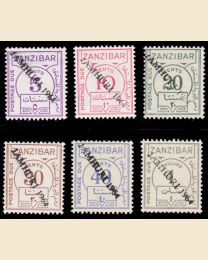 Zanzibar #J18v-23v Independence Overprint