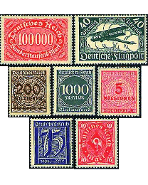 125 Mint German Inflation Stamps