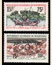 Mauritania #126v-27v Olympic Overprints