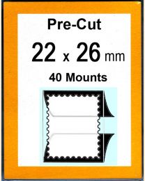 Pre-cut Mounts  22 x 26 mm  (stamp w x h)