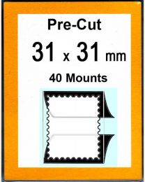 Pre-cut Mounts  31 x 31 mm  (stamp w x h)