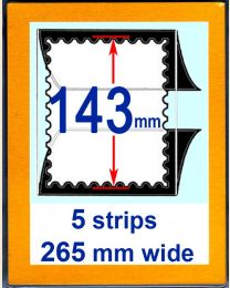  143 mm high,   265 mm mount strip