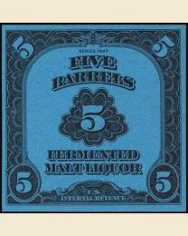 5 Barrel Beer Tax Stamp
