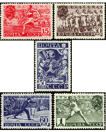Russia #784-88 Wartime Sports