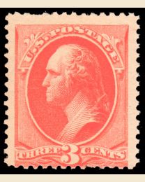US #214 3¢ Washington vermilion