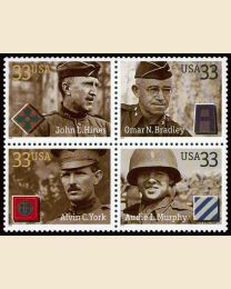 #3393S- 33¢ Distinguished Soldiers