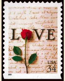 #3497 - 34¢ Rose & Love Letter
