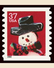 #3683 - 37¢ Snowman Red Plaid Scarf