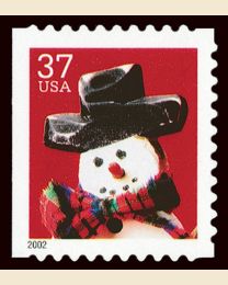 #3688 - 37¢ Snowman Red Plaid Scarf