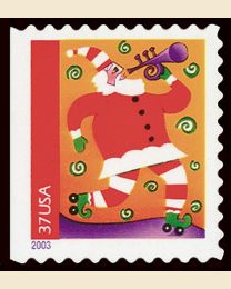 #3827 - 37¢ Santa with Trumpet