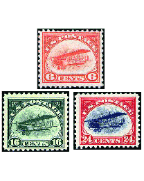 First U.S. Airmail Postage Stamps