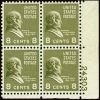 # 813 - 8¢ Van Buren: plate block