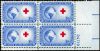 #1016 - 3¢ Red Cross: plate block