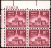 #1044 - 10¢ Indep. Hall: plate block