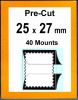 Pre-cut Mounts  25 x 27 mm  (stamp w x h)