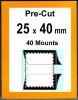 Pre-cut Mounts  25 x 40 mm  (stamp w x h)