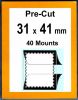 Pre-cut Mounts  31 x 41 mm  (stamp w x h)