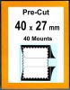Pre-cut Mounts  40 x 27 mm  (stamp w x h)