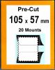 Pre-cut Mounts 105 x 57 mm  (stamp w x h)