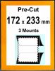 Pre-cut Mounts 172 x 233 mm  (stamp w x h)