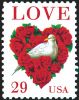 #2814C - 29¢ Love: Dove and Roses from sheet