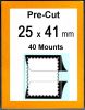Pre-cut Mounts  25 x 41 mm  (stamp w x h)