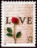 #3497 - 34¢ Rose & Love Letter